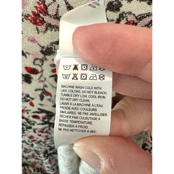 LUCKY BRAND | White Romantic Floral Boho Flutter Sleeve Peplum Top | Medium - Picture 7 of 7